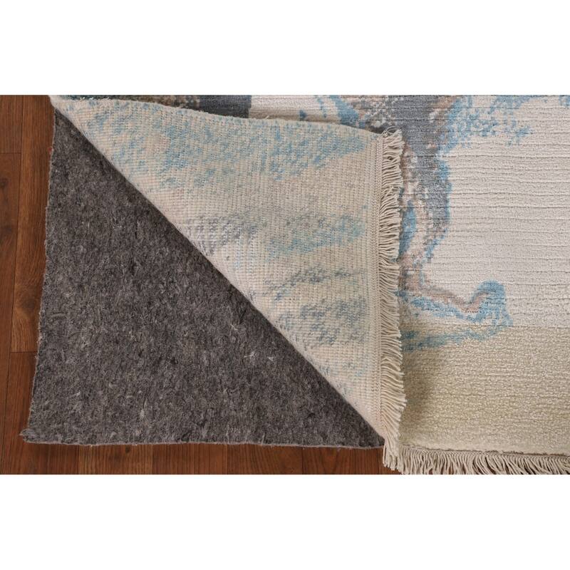 Abstract Oriental Accent Rug Handmade Multi-Color Wool Carpet - 2'8"x 4'9"