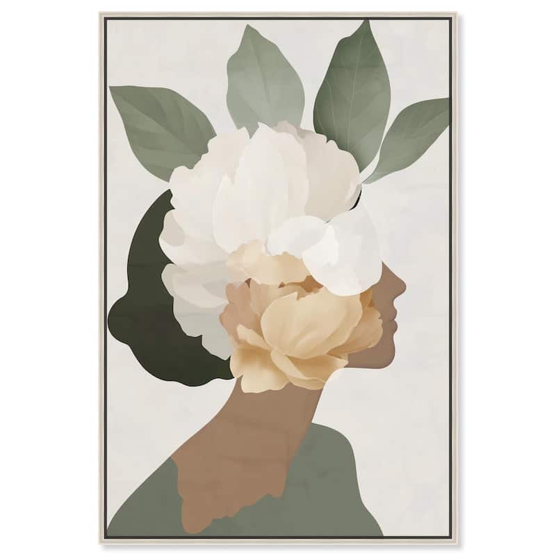 Floral Headpiece II Canvas by Art Remedy - 24" x 36" - Silver