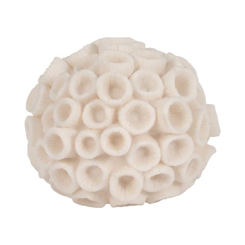 Sagebrook Home Decorative Orb, Exquisite Textured Design, Versatile Accent Piece, Crafted for Sophistication - 7" x 7" x 6" - Ivory/beige