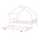 preview thumbnail 5 of 15, Full Size Metal House-Shaped Bed with Twin Trundle and Sturdy Frame