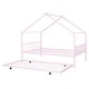 preview thumbnail 5 of 15, Metal Full Size House Bed with Twin Size Trundle,Kids Bed Design