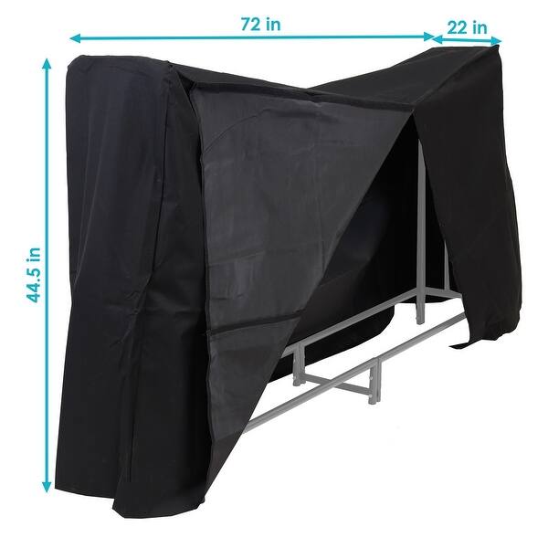 Custom Outdoor Rack Cover Log Rack Cover Black Outdoor Weather-Resistant PVC - 6' - Bed Bath ...