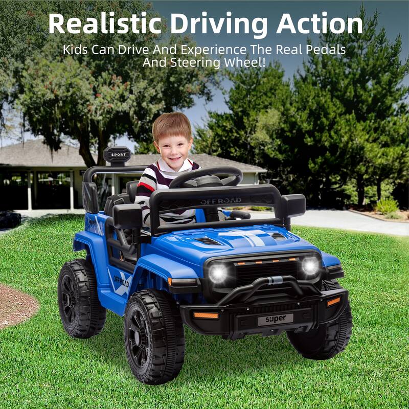 12V Electric Kids Ride on Truck, Toy Vehicle with Remote Control for Best Kids Gift