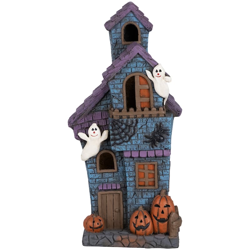 LED Lighted Haunted House with Ghosts Halloween Decoration - 22.75"
