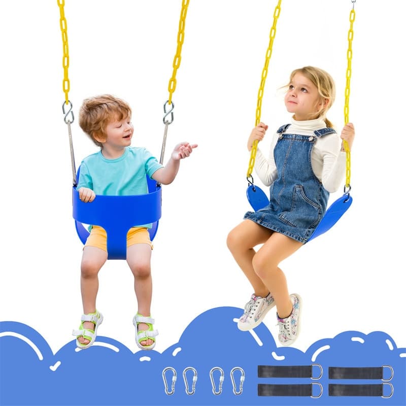 Metal/Plastic Bucket Swing with Chains - 11"D x 11"W x 78"H