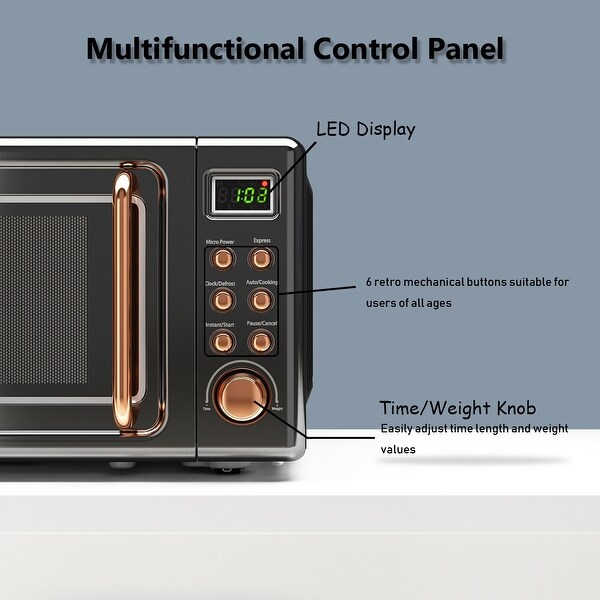Costway 0.7Cu.ft Retro Countertop Microwave Oven 700W LED Display On Sale Bed Bath Beyond 29548773