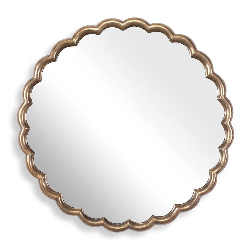 Uttermost 08277 Cerrito 34" Diameter Circular Flat Aluminum Framed - Plated Antique Brass