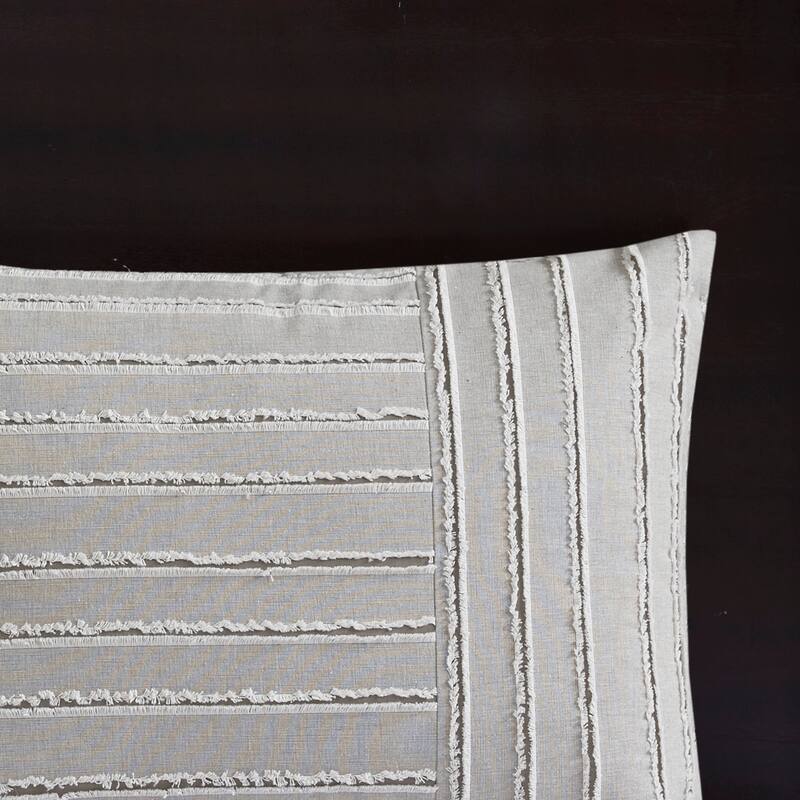 Madison Park Signature Essence Oversized Cotton Clipped Jacquard Comforter Set with Euro Shams and Throw Pillows