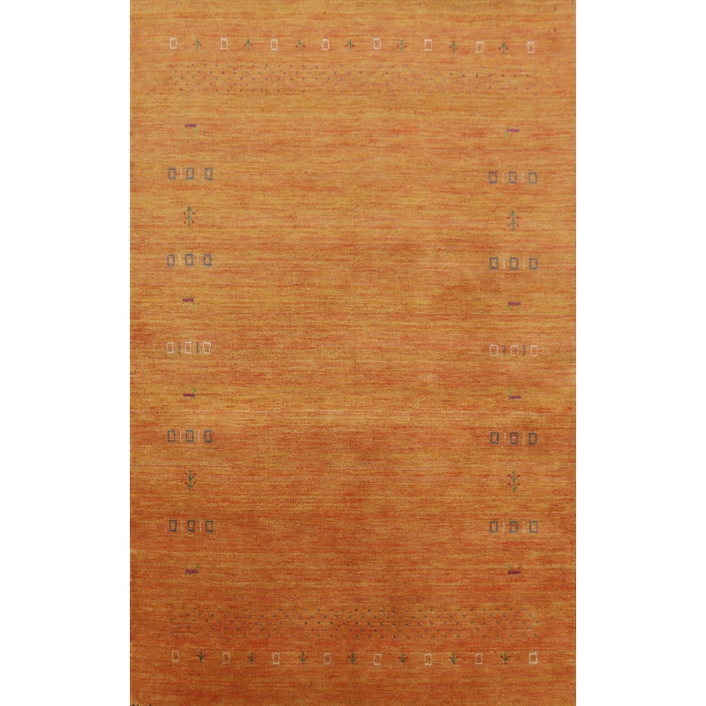 Hand Knotted Oriental 100% Wool Carpet Tribal Tribal Oranges & Rust Gabbeh Area Rug - 7' 8'' X 4' 11''