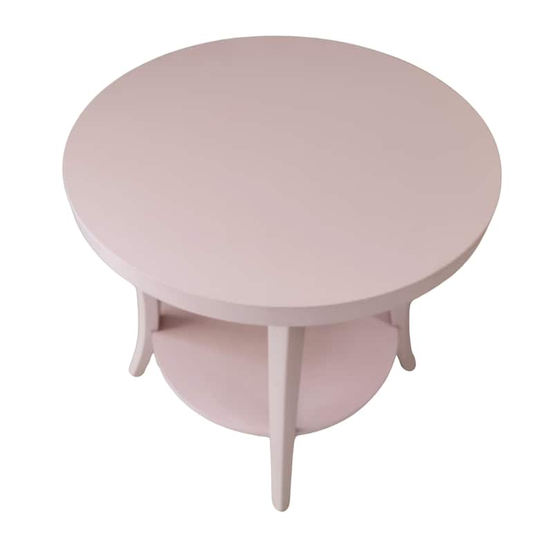 Roundhill Furniture Perth Contemporary Round Shelf End Table
