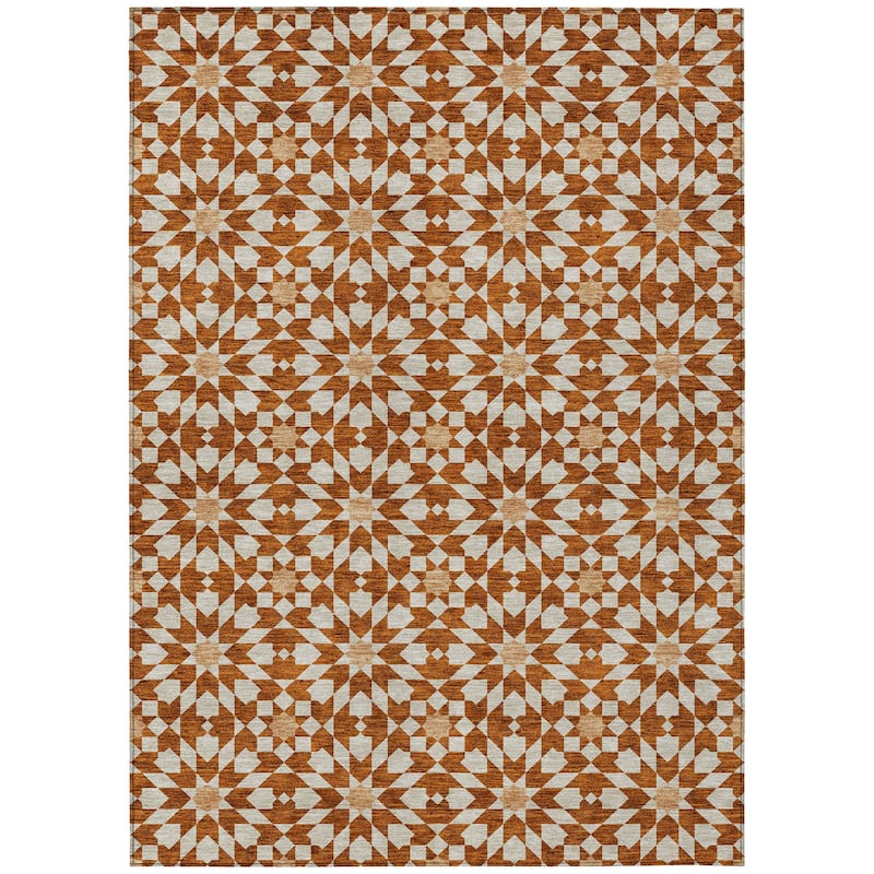 Machine Washable Indoor/ Outdoor Chantille Modern Boho Rug