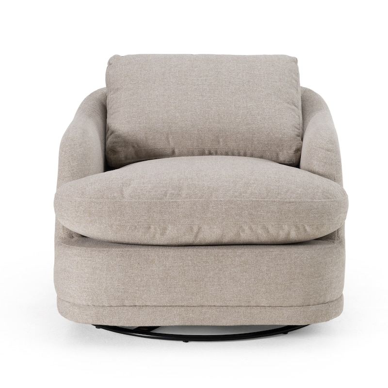 Divani Casa Chantry Modern Grey Sand Fabric Swivel Accent Chair