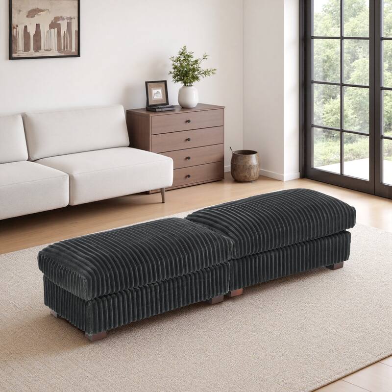 Fauxfur Ottoman Bench