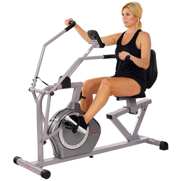 Sunny Health Fitness Cross Training Magnetic Recumbent Bike On