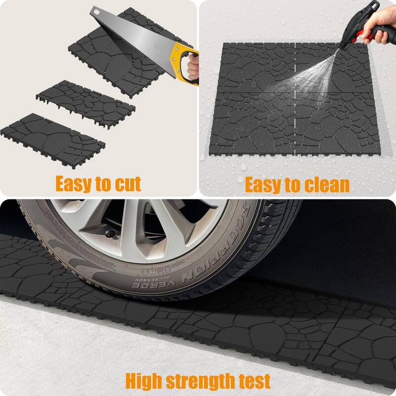 44pcs Stone texture 12" Patio Deck Tiles, DIY Module Interlocking Decking Tiles Floor Tile