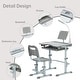 preview thumbnail 8 of 25, Ukuowu Height Adjustable Child's School Study Kids Desk and Chair Set with Tilt Desktop, LED Light, Storage Drawer, Book Stand