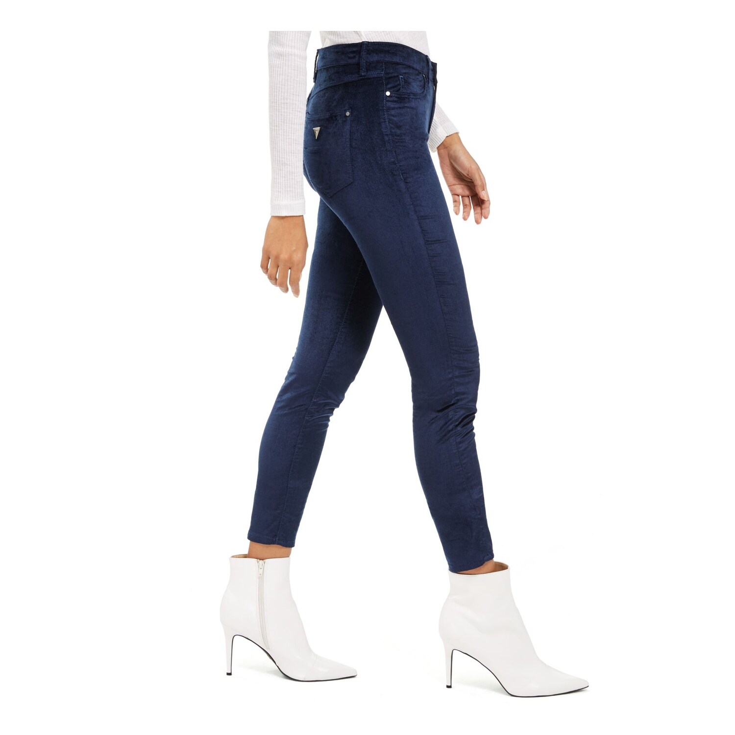 ladies navy skinny jeans