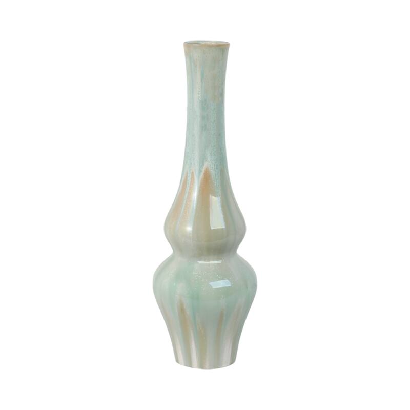 Stoneware Ceramic Vase Tall Sculptural Silhouette Glazed Finish Modern