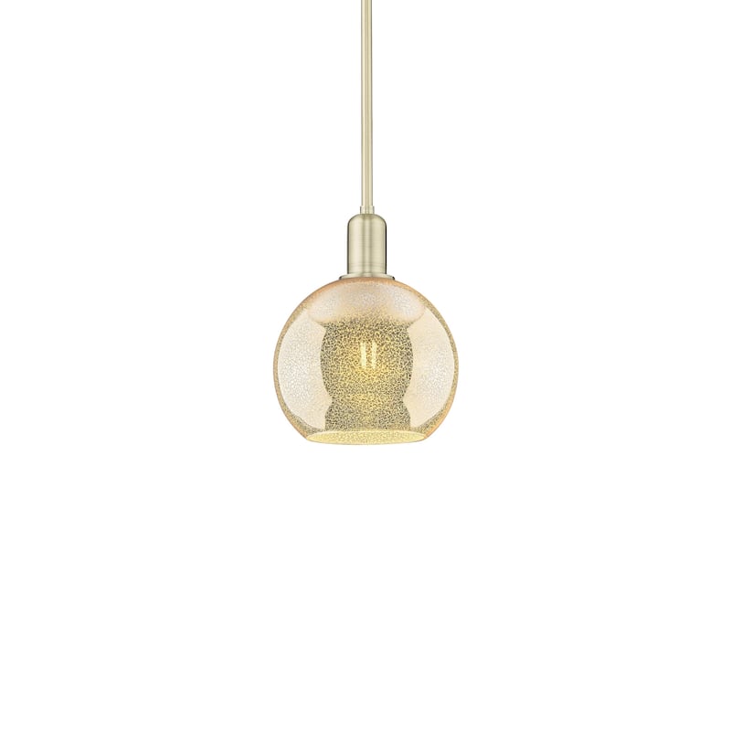 Innovations Lighting 716-1S-11-8 Athens Pendant Athens 8" Wide Mini - Antique Brass / Mercury