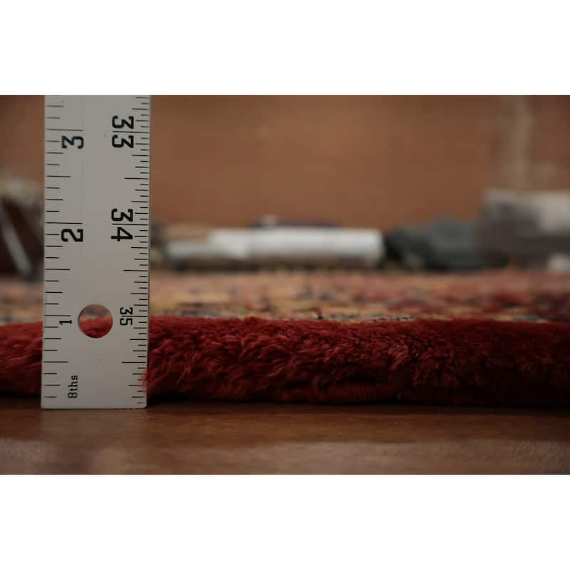 Hand Knotted Oriental 100% Wool Carpet Traditional Floral Red Mahal Area Rug - 13' 10'' X 10' 4''