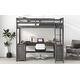 preview thumbnail 6 of 15, Elegant Full Size Wood Loft Kids Bed with U-shaped Desk,Drawers,Shelf