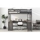 preview thumbnail 6 of 15, Full Size Loft Bed with U-shaped Desk and Storage Shelves,Minimalist Design