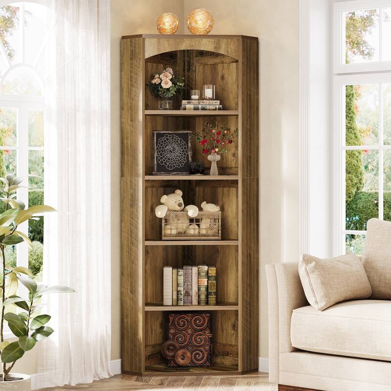 Corner Storage Cabinet, Corner Shelf Bookshelf Bookcase Display Rack, Living Room Bedroom Kitchen Home Office