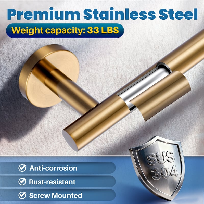 WOWOW Mutiple Length Wall Mounted Stainless Steel Towel Bar