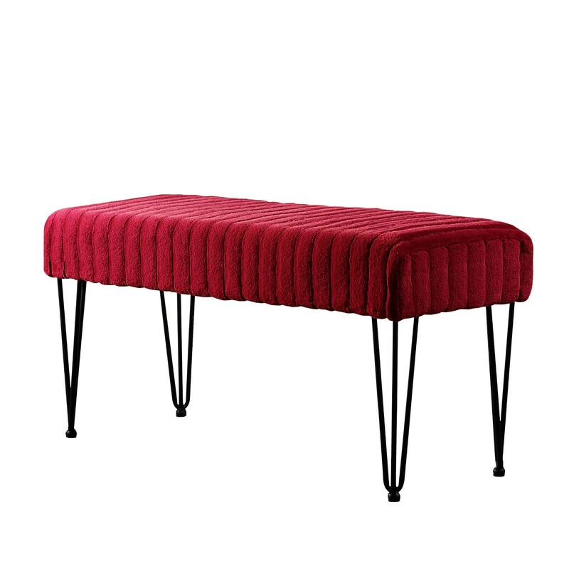 Serenta SuperMink Fauxfur Ottoman Bench