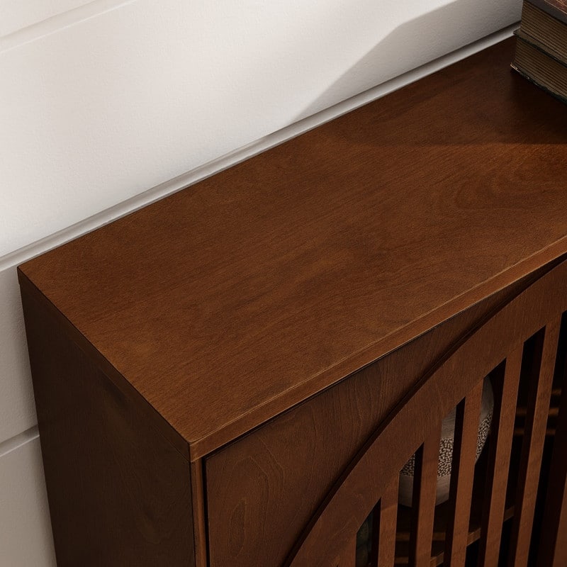 Mid Century Modern Fluted Sideboard Buffet with Storage and Outlet Holes for Living Room Entryway Hallway Kitchen Coffee Bar
