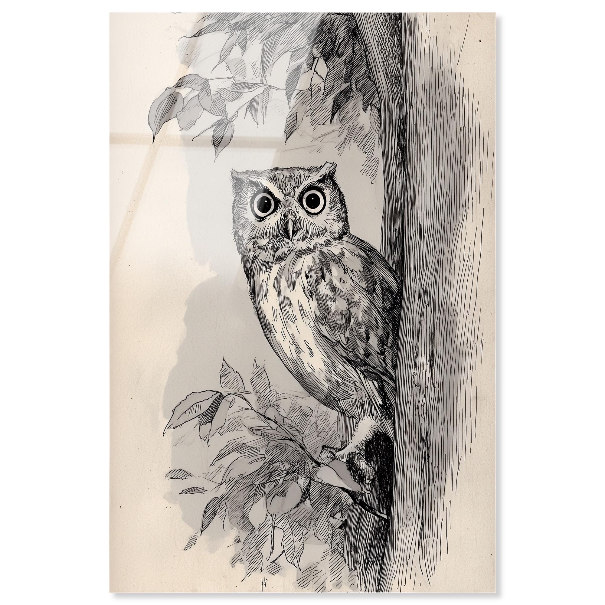 Tree Perch Owl Kitchen Art Acrylic Print by Art Remedy