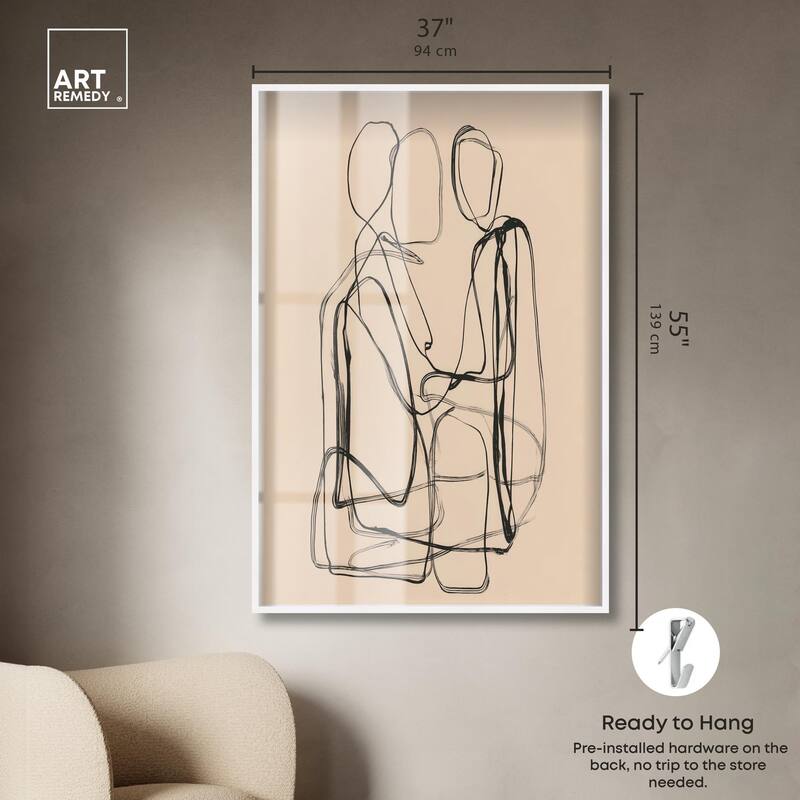 Embrace of Lines III Shadowbox by Art Remedy