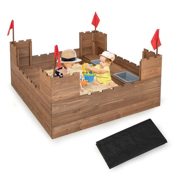 Amazon.com: Teamson Kids Outdoor 46 in. x 46 in. Spruce Sand