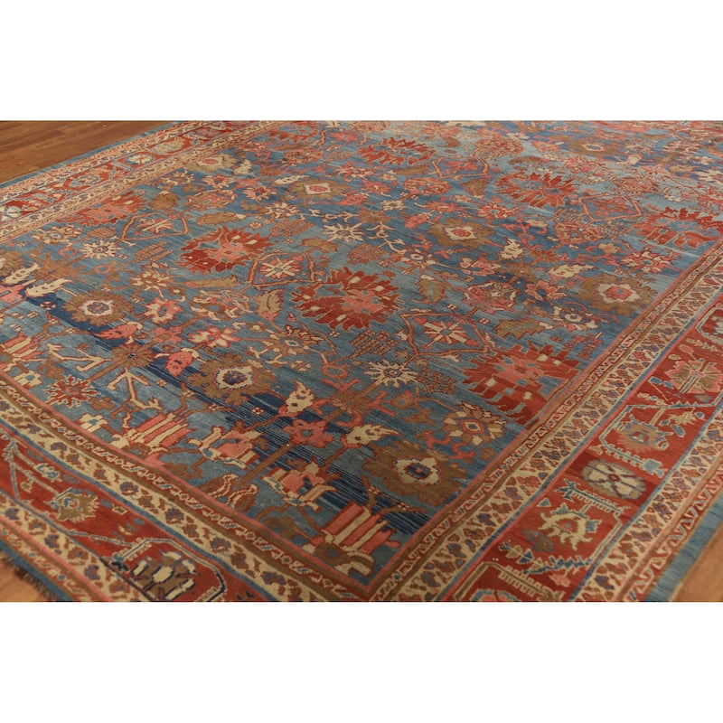 Vegetable Dye Heriz Bakhshayesh Persian Area Rug Handmade Wool Carpet - 9'3" x 10'9"