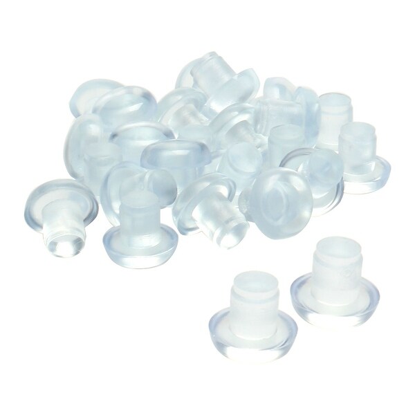 25pcs 8mm Clear Flat Stem Bumper Glide Patio Outdoor Furniture Chair Desk