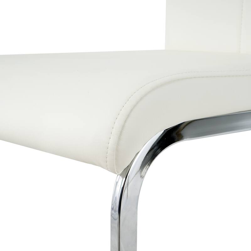 Modern Dining Chairs with Faux Leather Padded Seat