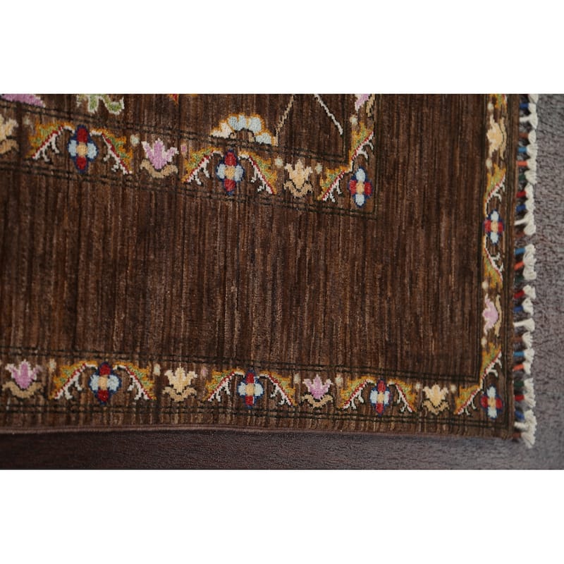 Floral Vegetable Dye Ziegler Oriental Area Rug Wool Handmade Carpet - 5'8" x 7'11"