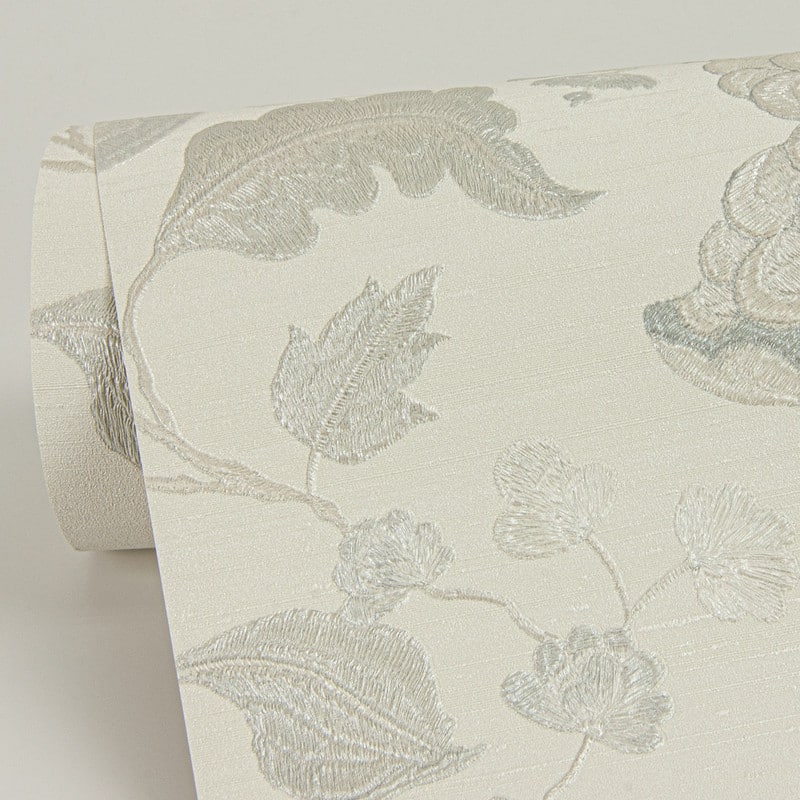 Sirpi Vittoria White Floral Wallpaper - 20.5 x 396 x 0.025
