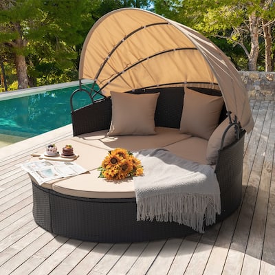 Homall Patio Furniture Outdoor Round Daybed