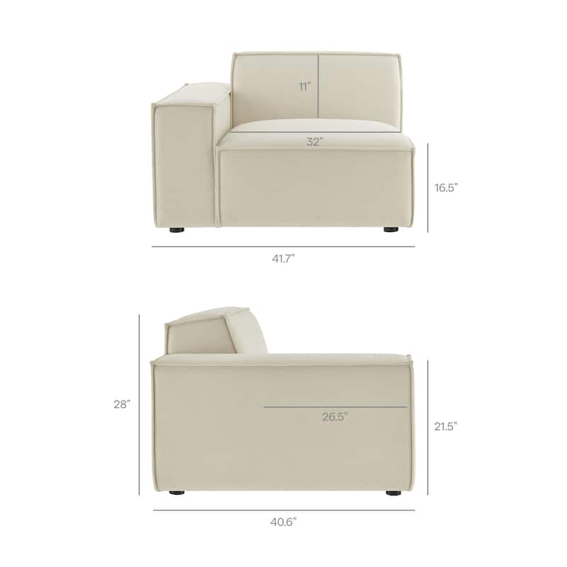 Restore 3-Piece Performance Fabric Upholstered Modular L-Shaped Sectional Sofa