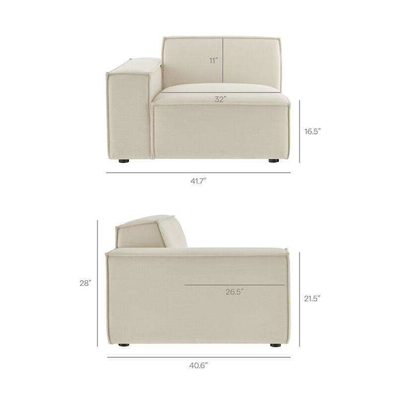 Restore 4-Piece Performance Fabric Upholstered Modular L-Shaped Sofa