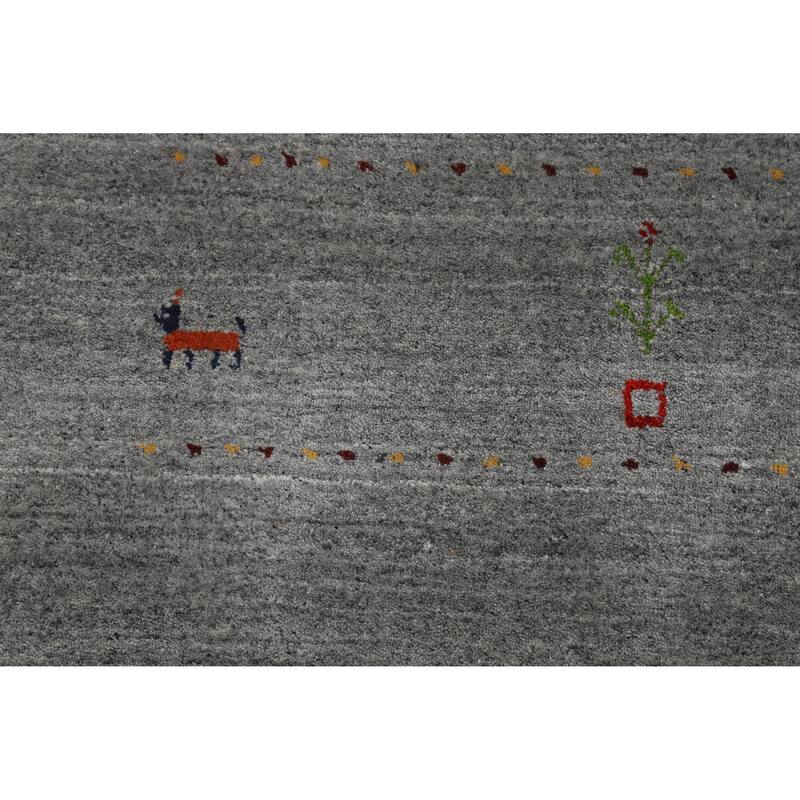 Gray Tribal Gabbeh Indian Area Rug Handmade Bedroom Wool Carpet - 8'0" x 10'0"
