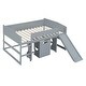 preview thumbnail 5 of 16, Full Size Low Study Loft Bed with Rolling Portable Desk and Chair,Multiple Functions Bed for Kids
