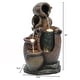 preview thumbnail 11 of 9, Rustic Brown Urns Resin Outdoor Fountain with LED Lights