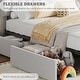 preview thumbnail 8 of 43, Bed Frame for Kids, Upholstered Platform Bed for Boys with 2 Flexible Drawers
