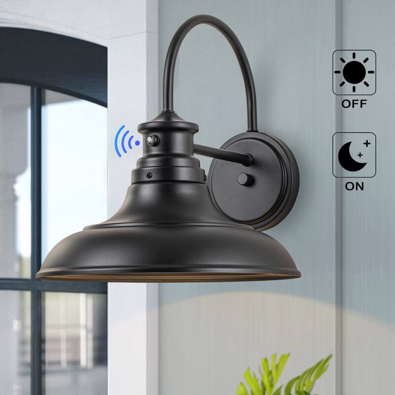 C Cattleya 2-Pack Matte Black Dusk to Dawn Integrated LED Outdoor Barn Light