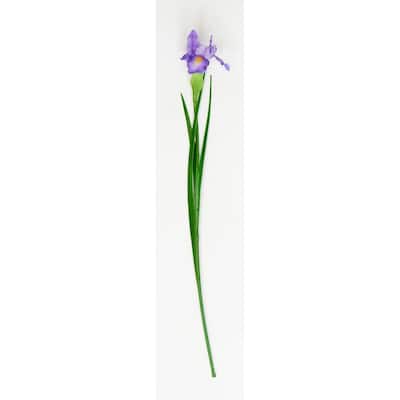 25" Artificial Iris Flower Spray, Purple, Set of 6 - 25