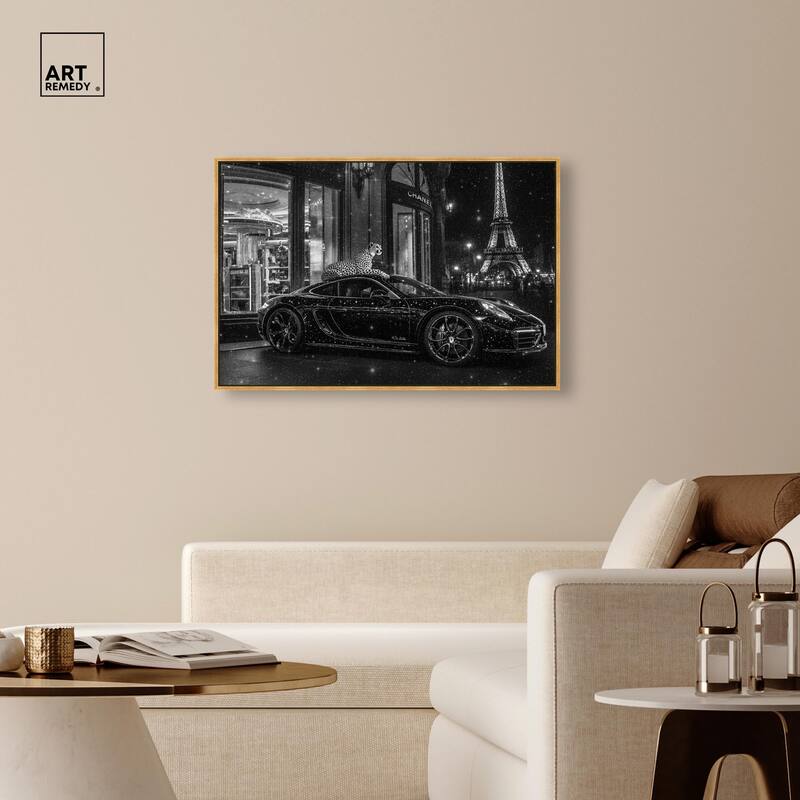 Glistening Cheetah and Car Canvas by Art Remedy