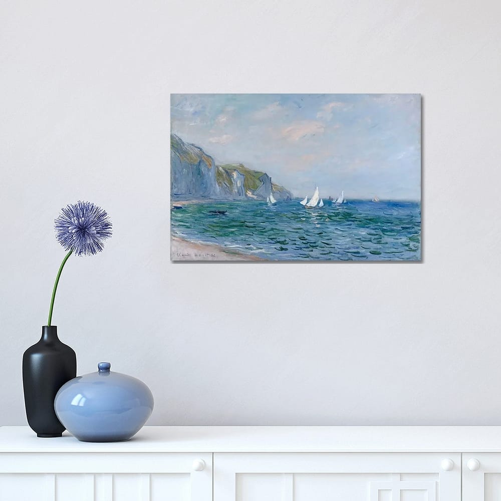 iCanvas "Cliffs and Sailboats at Pourville " by Claude Monet Canvas Print