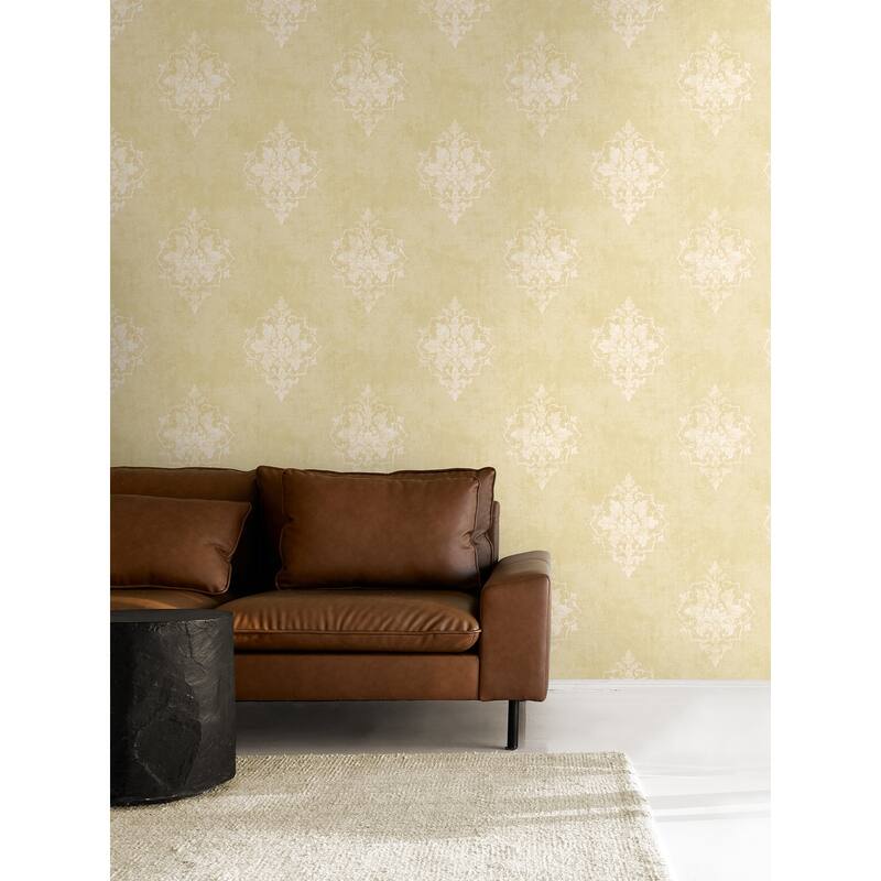 Seabrook Designs Creswell Damask Unpasted Wallpaper